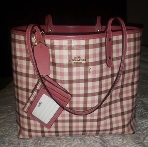 Coach Gingham City Tote (reversible)